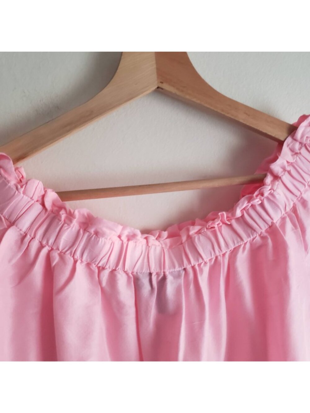 J Crew Pink Silk Blouse 8 Off-Shoulder Top w Bow Tied Sleeves - Picture 10 of 12